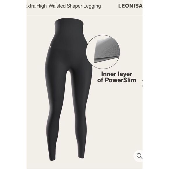 Leonisa Women's Extra High Waisted Firm Compression Shapewear Black Leggings Siz - Picture 2 of 8